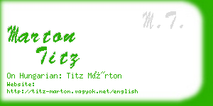 marton titz business card